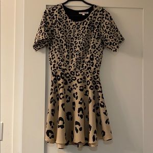 NANEN Leopard Print Satin Dress